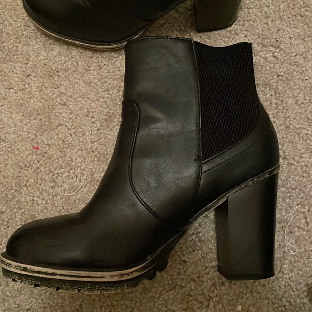 Black heeled booties